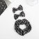 Hair set "Felicia" (elastic band 7 cm, 2 clamps 6.5 cm) elegy, black and white