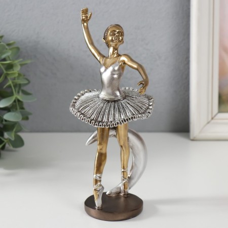 Polystone souvenir "Little ballerina in a silver pack and month" 11x8x18.2 cm