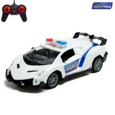 Radio -controlled “Police” machine, light, doors open, works from batteries