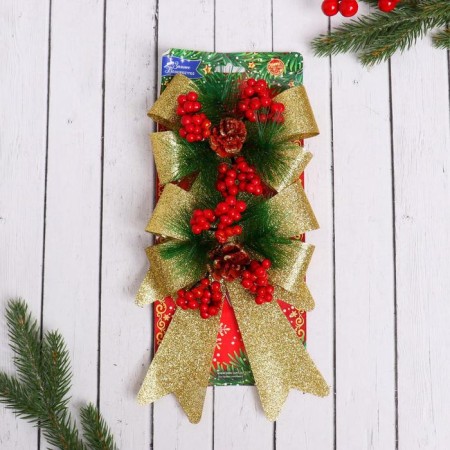 Decoration Christmas tree "Winter miracle" Banter Berry Berry (set 2 pcs) 14x19 cm, gold-1