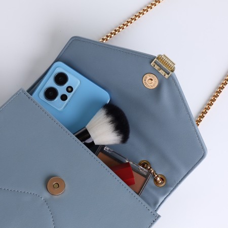 Women's bag on magnet, small size, blue color-9