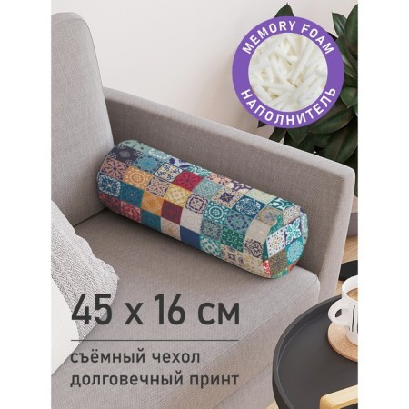 Pillow Roller "Flower patterns, decorative, size 16x45 cm