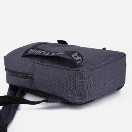 School backpack of textiles on the zipper Textura, 3 pockets, dark gray color-2
