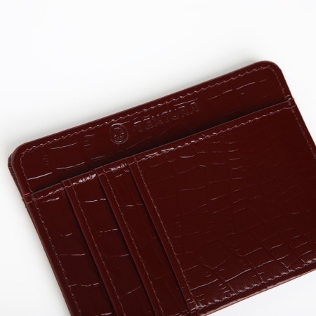 Busmaker leather, Textura, 4 cards, burgundy color-4