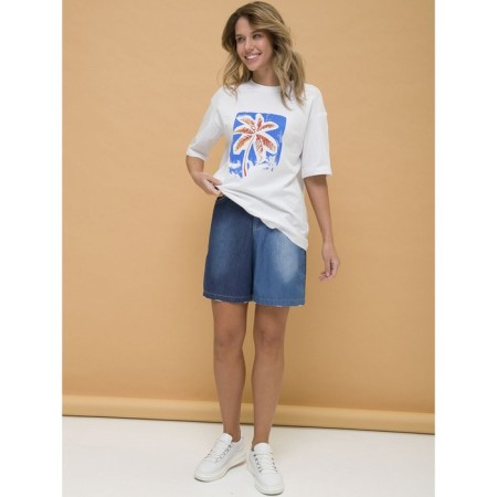 Female shorts, size m, dark blue color-6