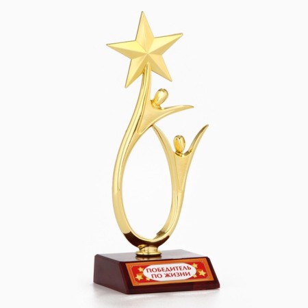 The Cup "Winner in Life", award figure, gold, plastic, 18 x 6 cm.-2