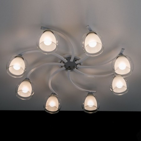 Ceiling chandelier Citilux "Christie" CL152180, 79x79x19 cm, 8x75W, E27, white color-7
