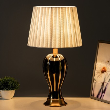 Lorenza table lamp E27 40W black -gold 28x28x51 cm Risalux-1