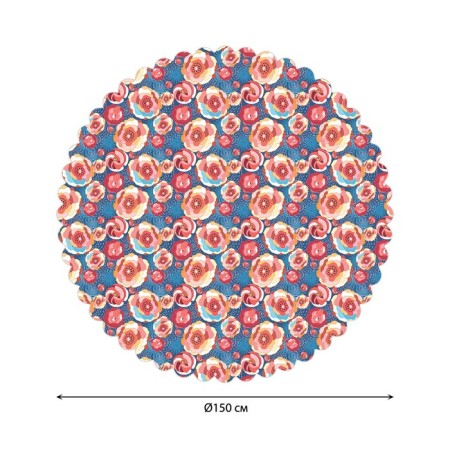 The tablecloth "Bright flowers", round, Saten, d = 150 cm