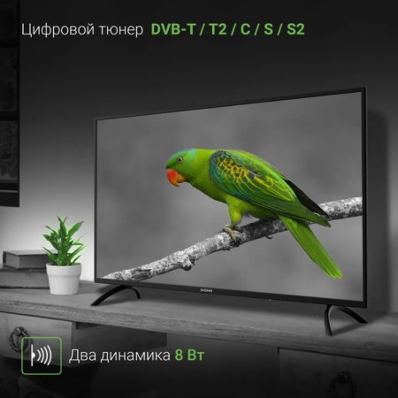 TV DIGMA DM-LED43MBB21, 43 ", 1920x1080, DVB-T/T2/C/S2, HDMI 3, USB 2-9