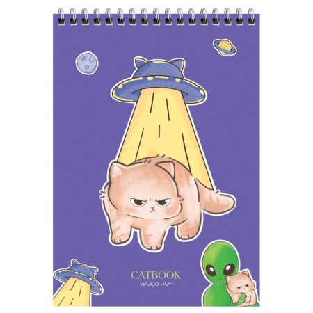 Notepad A5 60 sheets on the crest Meshu "Cat Book", plastic cover mix-2
