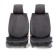 Caps on the front seats Car Performance, 2 pcs, alcantara, rhombus, black-red