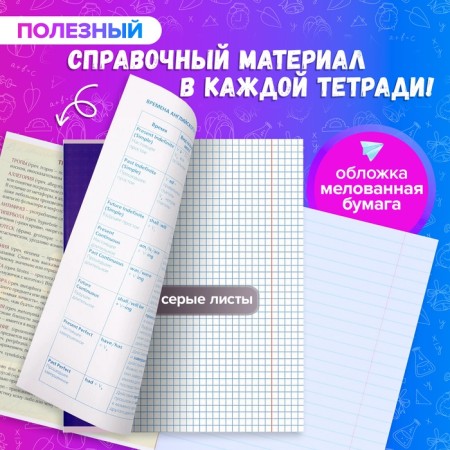 A set of subject notebooks of 36 Monotone sheets, 10 items, with reference material, covered paper cover, block No. 2 (gray sheets)-1