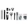 A set of stationery of the Istanm Maxidesk, 14 items, rotating, black