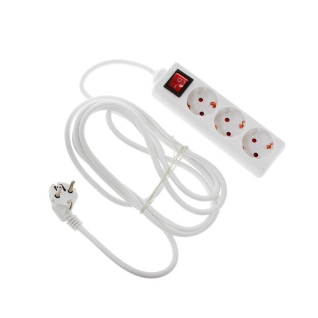 Extension cord Luazon Lighting, 3 sockets, 3 m, 10 a, 2200 watts, 3x1.5 mm2, with salary, with off., B-1