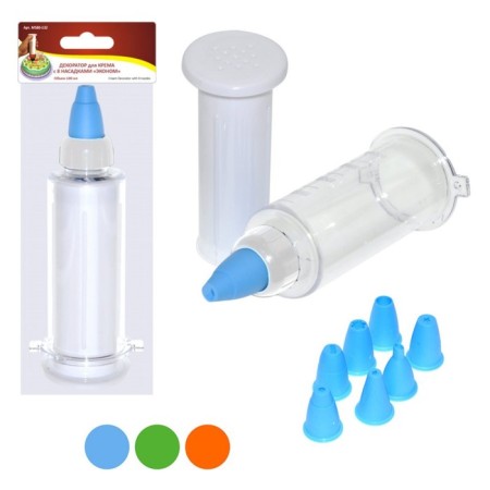 Decorator for cream with 8 nozzles "Economy" 16 cm D 5 cm color mix