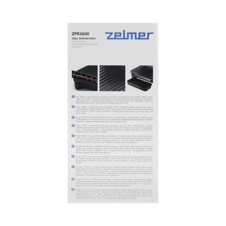 Electric grill Zelmer ZPR2600, 2000 W, anti-stick coating, 29.2x23 cm, black-gray 1025409-7