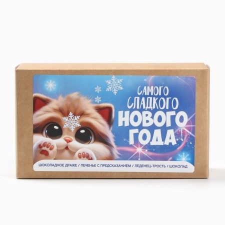 Minihiftbox "Sweet New Year": dragees, cookies, lollipop, chocolate-5