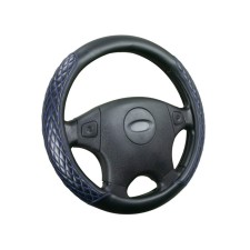Carfashion romb steering wheel, size m, black/black/blue.