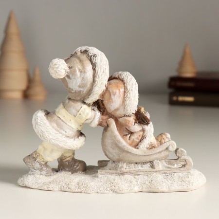 Souvenir Polystone "Girlfriends in White on Sanks" 14x5.5x10 cm-2