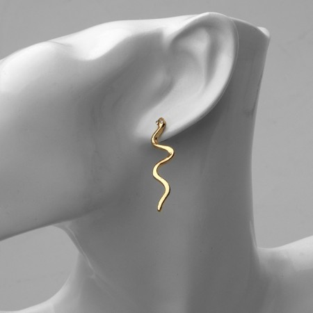 Earrings Metal "Snake" miniature, color gold-2