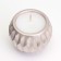 Candle "Shar" in a candlestick with sharp faces of gypsum, 7x6cm, champagne