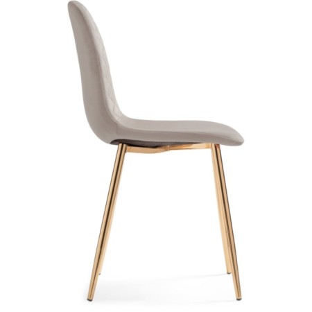 Stol on a metal frame DABL Metal/velor, gold/beige 44x53x86 cm-2