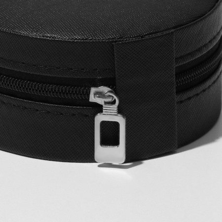 Organizer for storage of jewelry "Casket Portable Circle", 9.8 × 9.8 × 4.5 cm, black color-5