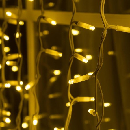 Garland "Curtain" 2 × 3 m, IP65, UMS, white rubber thread, 760 LED, glow warm white, 220 V-3
