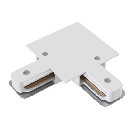 Connector L-shaped for the built-in track system Technical tra002CL-11W, 9.5x9.5x2 cm, white color