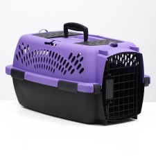 Carriage for animals with a metal door, 49 x 32 x 27, purple