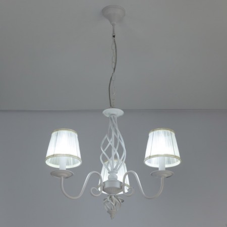 Suspended chandelier Citilux "Rowena" CL427130, 65x65x65 cm, 3x60W, E14, white color-14