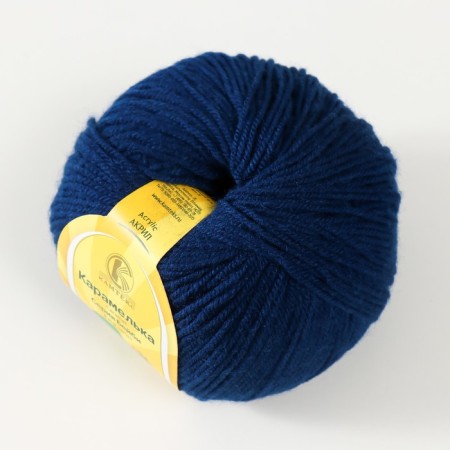 Yarn "caramel" 100% acrylic 175m/50g (140 dark azure)-1