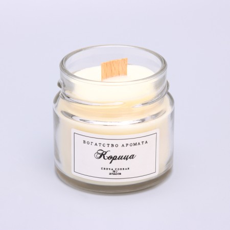 Aromatic candle made of soy wax in a bank, 75 g, cinnamon-2