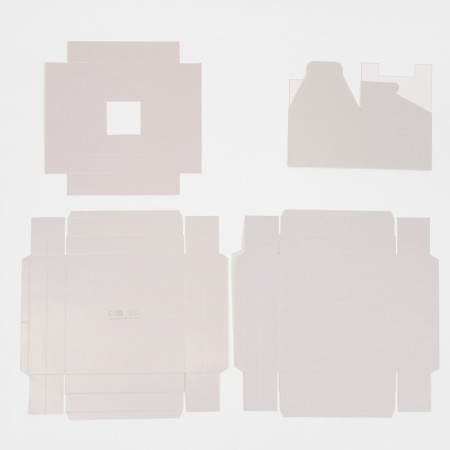 Gift box for flowers with a vase and PVC windows folding, packaging, "gray", 16 x 23 x 16 cm-3