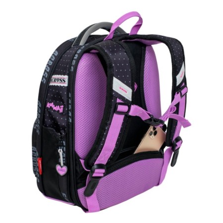 School backpack by Ergon. Spray Across 194 37*28*12 Virgin + Pen, Back Cher/Rose 24-194-7-3