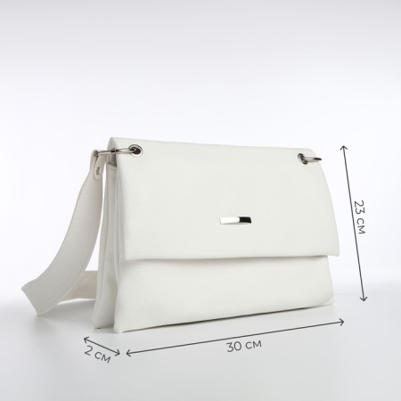 Women's bag Textura, messenger, average size, white color-2