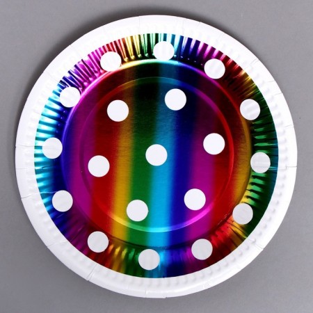 Paper plates "peas", in a set of 6 pieces, color rainbow