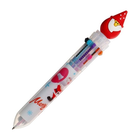 Ballic pen, automatic "New Year. Santa Claus", 10 color, rod 0.7 mm