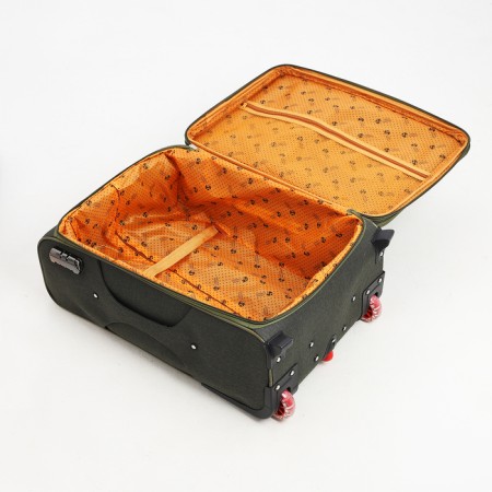 Small 24 suitcase "On a zipper, code castle, with extension, khaki color-8