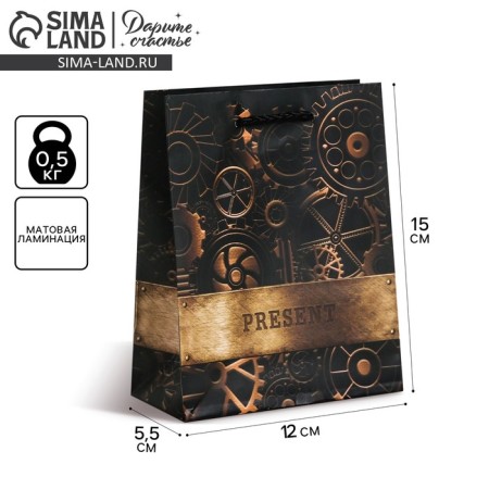 Gift laminated vertical, packaging, “Steel”, S 12 x 15 x 5.5 cm