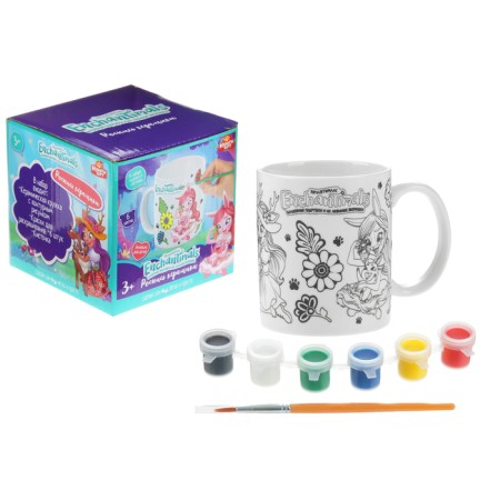 Mug for the painting "Enchantimals", 6 acrylic paints, brush