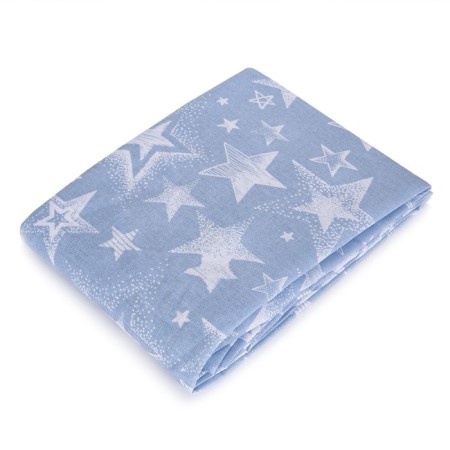Sheet on the elastic band "Stars", size 60x120 cm, blue color-4