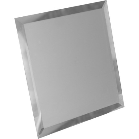 Square mirror silver matte tiles with fake 10 mm, 100x100 mm