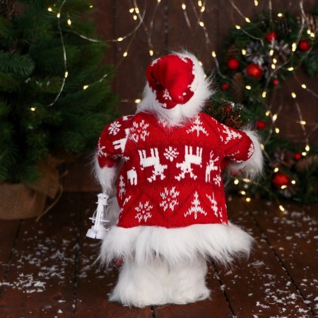 Santa Claus "with boxes gift and flashlight" 31 cm, red-2