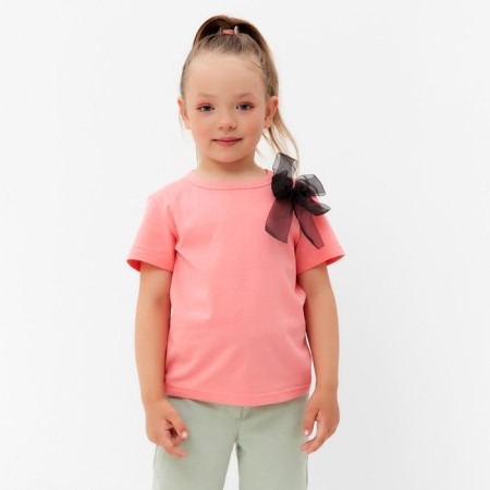 T-shirt Children's KAFTAN "Bow", 28 (86-92 cm), coral-4