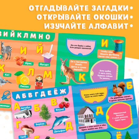 Cardboard book with windows "Alphabet", 10 p.-2