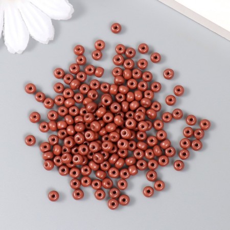 Glass beads 6/0 "brown copper" 15 g-1