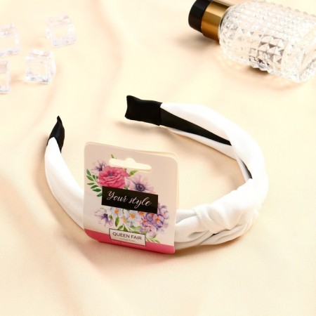 Hair cap "Amata" classic, 3 cm, white-1
