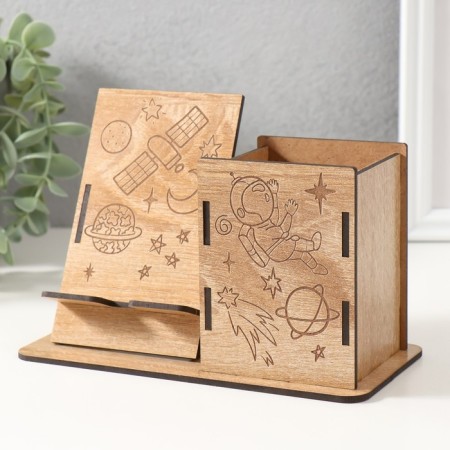 The desktop organizer "Cosmonaut" 18x12.5x9 cm (set of 9 parts)-2